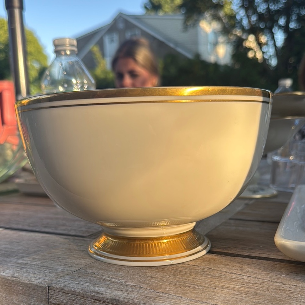 Lenox Gold and Cream Accent Bowl